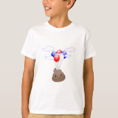 T-shirt Poo Emoji Voler Avec Ballons (Devant)