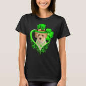 T-shirt Poochon Dog St Patricks Day Lover Irish Shamrock (Devant)