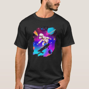 T-shirt Poodboard dans l'espace extra-atmosphérique Retro