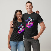 T-shirt Poodboard dans l'espace extra-atmosphérique Retro  (Unisexe)