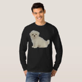T-shirt Poodé Chien Maltais Chien Blanc Long Enrobé Chien  (Devant entier)