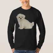 T-shirt Poodé Chien Maltais Chien Blanc Long Enrobé Chien  (Devant)