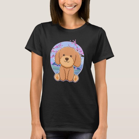 T-shirt Poodé Chien mignon Chiot Famille de Animaux de com (Devant)