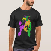 T-shirt Poodé Chien Papa Maman Amour Amusant Mardi Gras Pa (Devant)