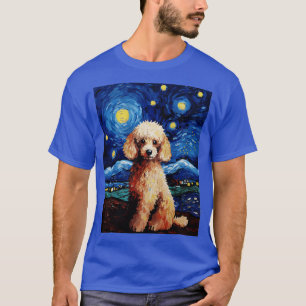 T-shirt Poodé Chien Starry Nuit Van Gogh Art Lover