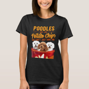 T-shirt Poodé Et Pommes De Terre Chips Drôle Chien Mama Pa