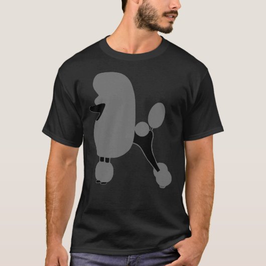 T-shirt Poodé Gris Dans Montrer Clip Français Poodé D'Arge (Devant)