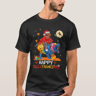 T-shirt Poodé Hallothanksmas Halloween Thanksgiving