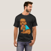 T-shirt Poodé J'Aime Papa Tattoo Vêtements, Chien Papa Don (Devant entier)