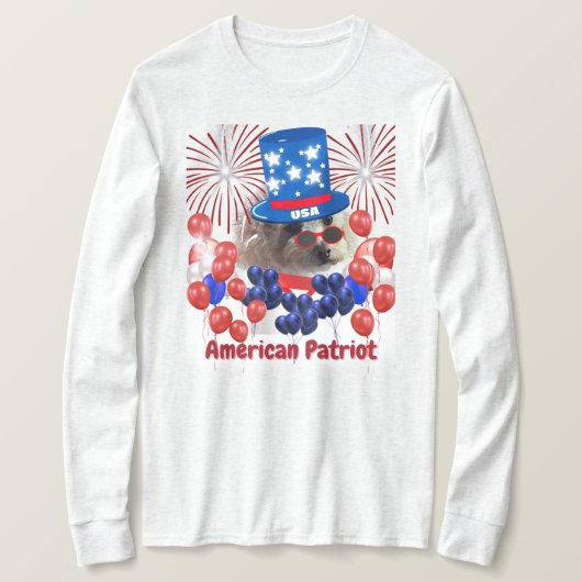 T-shirt poodé Patriot Américain (Design devant)