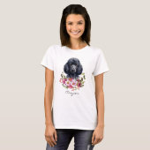 T-shirt Poodle à l'aquarelle (Devant entier)