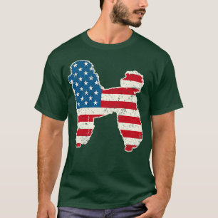 T-shirt Poodle American Drapeau 4 juillet pour Hommes Femm