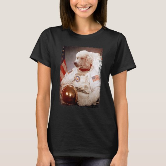 T-shirt Poodle Astronaut Moon Space Mission Animal Astrona (Devant)