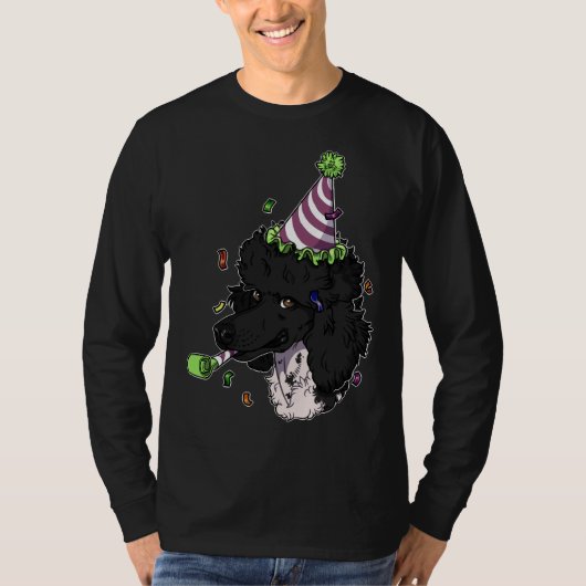 T-shirt Poodle Black Party (Devant)