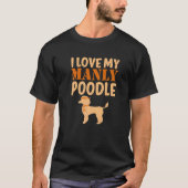 T-shirt Poodle Canine Animaux de compagnie Chien Manly Gen (Devant)