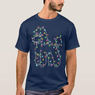 T-shirt Poodle Chien Arbre Chandail de Noël Xmas Animal an