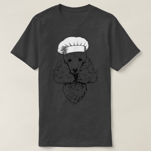 T-shirt Poodle Chien Cuisinier Chef Cuisine amusante (Design devant)