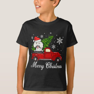 T-shirt Poodle Chien équitation Camion Rouge Décorations d
