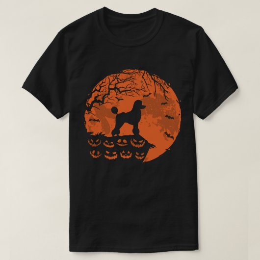 T-shirt Poodle Chien Et Lune Halloween Cadeau Amoureux des (Design devant)