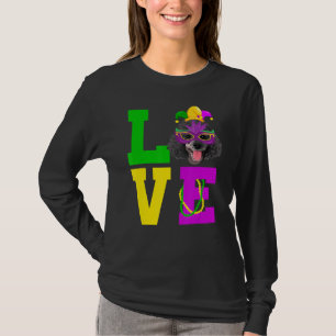 T-shirt Poodle Chien I Love Mardi Gras Costume Amoureux de