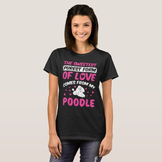 T-shirt Poodle Chien Presse D'Amour Provient De Mon Poodle (Devant entier)