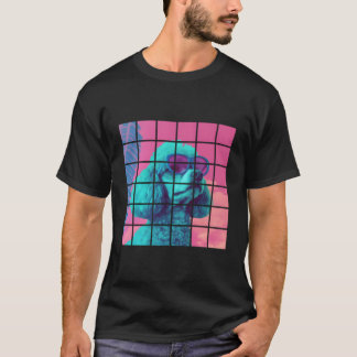 T-shirt Poodle Chien Synthwave Vibe Graphique Drôle