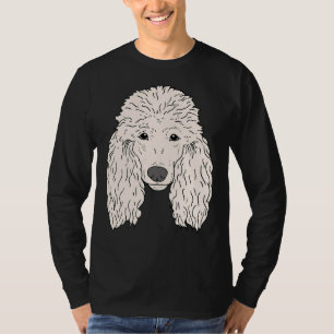 T-shirt Poodle Chien Visage main tiré fourrure blanche