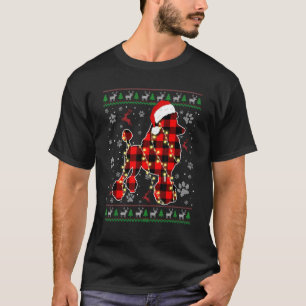 T-shirt Poodle Chien Xmas Santa Hat Vilain Chandail de Noë