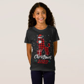 T-Shirt Poodle Christmas 2020 Red Plaid Poodle Chien Père  (Devant entier)