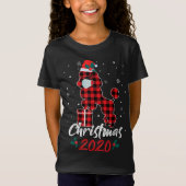 T-Shirt Poodle Christmas 2020 Red Plaid Poodle Chien Père (Devant)