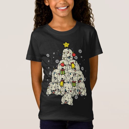 T-Shirt Poodle Christmas Tree mignonne Amoureux des chiens (Devant)