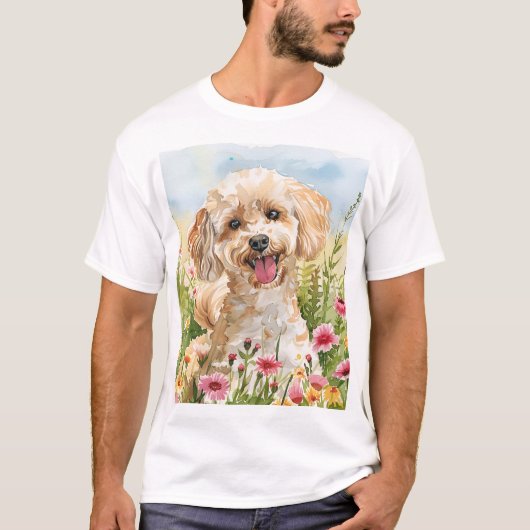 T-shirt Poodle Dad Shirt – Watercolor (Devant)