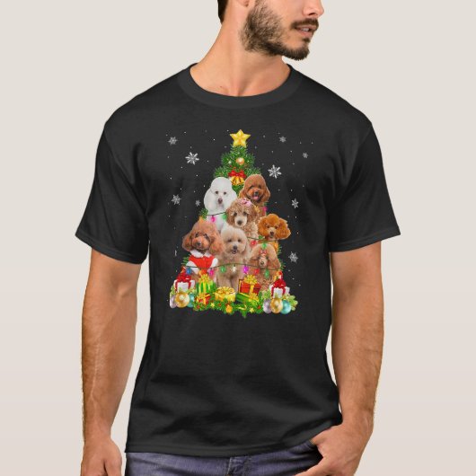 T-shirt Poodle Dog Christmas Tree Puppy Lover Xmas Gifts T (Devant)