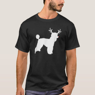 T-shirt Poodle Dogs Christmas Costume Reindeer Antlers 