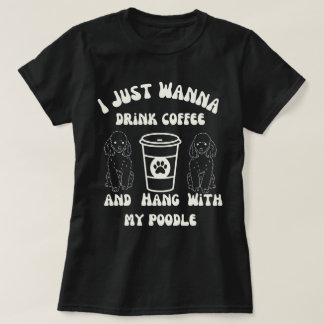 T-shirt Poodle Drôle Amateur de Café