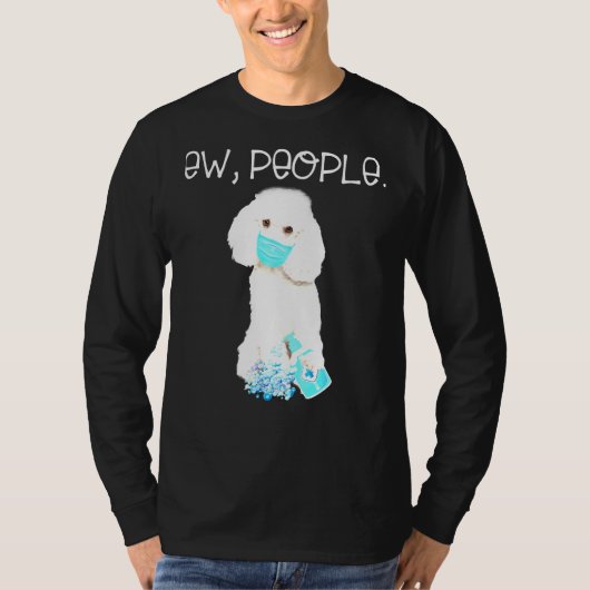 T-shirt Poodle Ew Personnes Chien Portant Un Masque Visage (Devant)