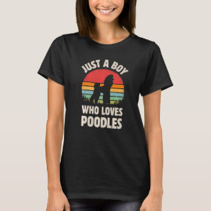 T-shirt Poodle Juste Un Garçon Qui Aime Chiens Hommes Retr