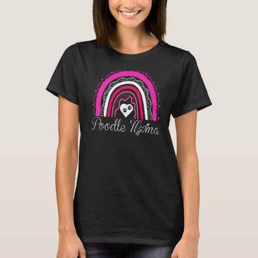 T-shirt Poodle Mama Chien Rainbow Poodle Maman (Devant)