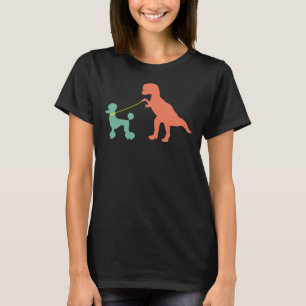 T-shirt poodle maman Dinosaur mignon amoureux des chiens p