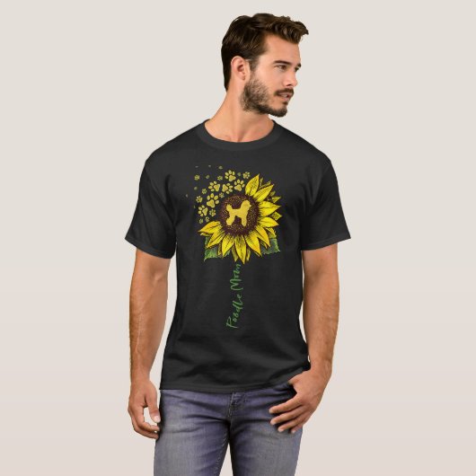 T-shirt Poodle Maman Sunflower Poodle Amant Cadeaux Chift  (Devant entier)