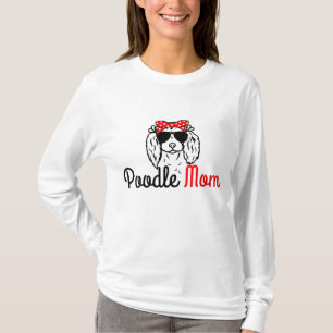 T-shirt Poodle Maman Vintage Funny mignon chien Poodle Mam