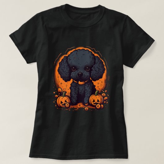 T-shirt Poodle mignon Halloween Amoureux de les chiens de  (Design devant)