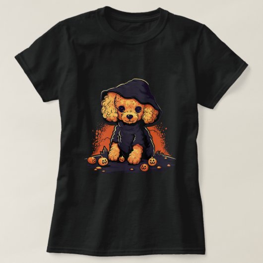 T-shirt Poodle mignon Halloween Amoureux de les chiens de  (Design devant)