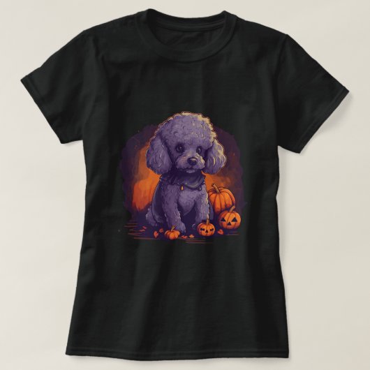 T-shirt Poodle mignon Halloween Amoureux de les chiens de  (Design devant)
