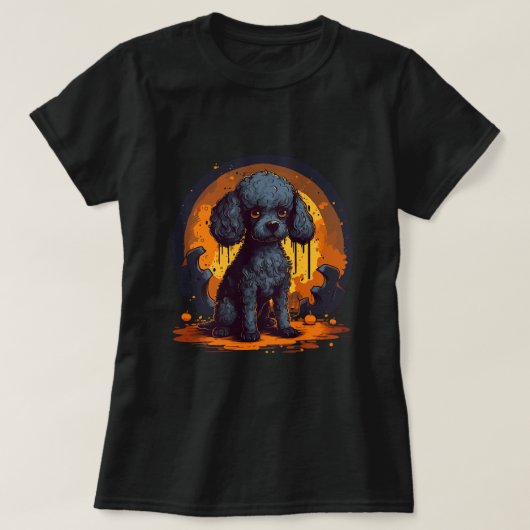 T-shirt Poodle mignon Halloween Amoureux de les chiens de (Design devant)