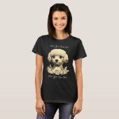 T-shirt Poodle mignon personnalisé avec fleurs (Devant entier)