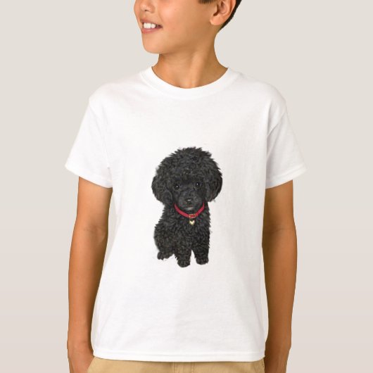 T-shirt Poodle miniature ou jouet - Noir 1 (Devant)