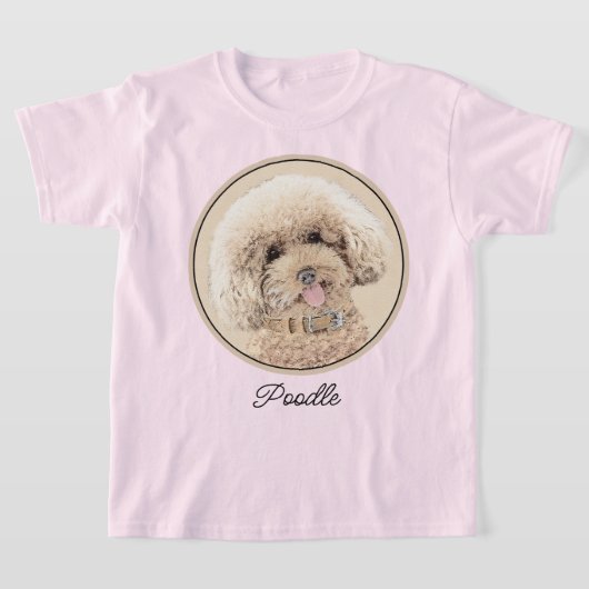T-shirt Poodle Miniature Toy Apricot Crème Chien Brown Art (Poser)