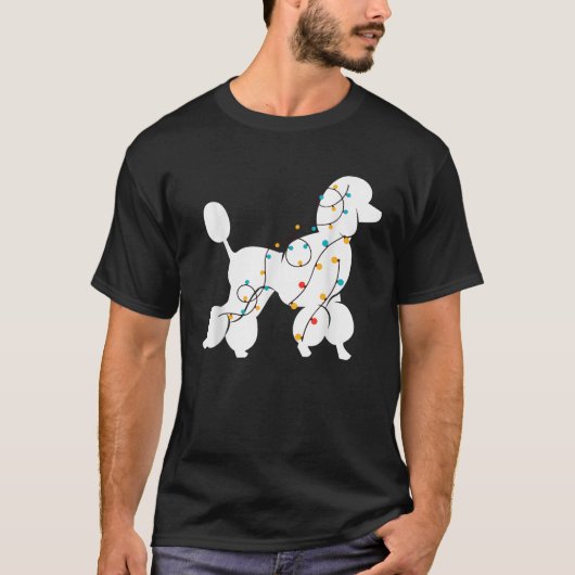 T-shirt Poodle Noël éclaire Poodle Chien Doux moche Xm (Devant)