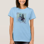 T-shirt Poodle noir Boudoir Art rétro (Devant)